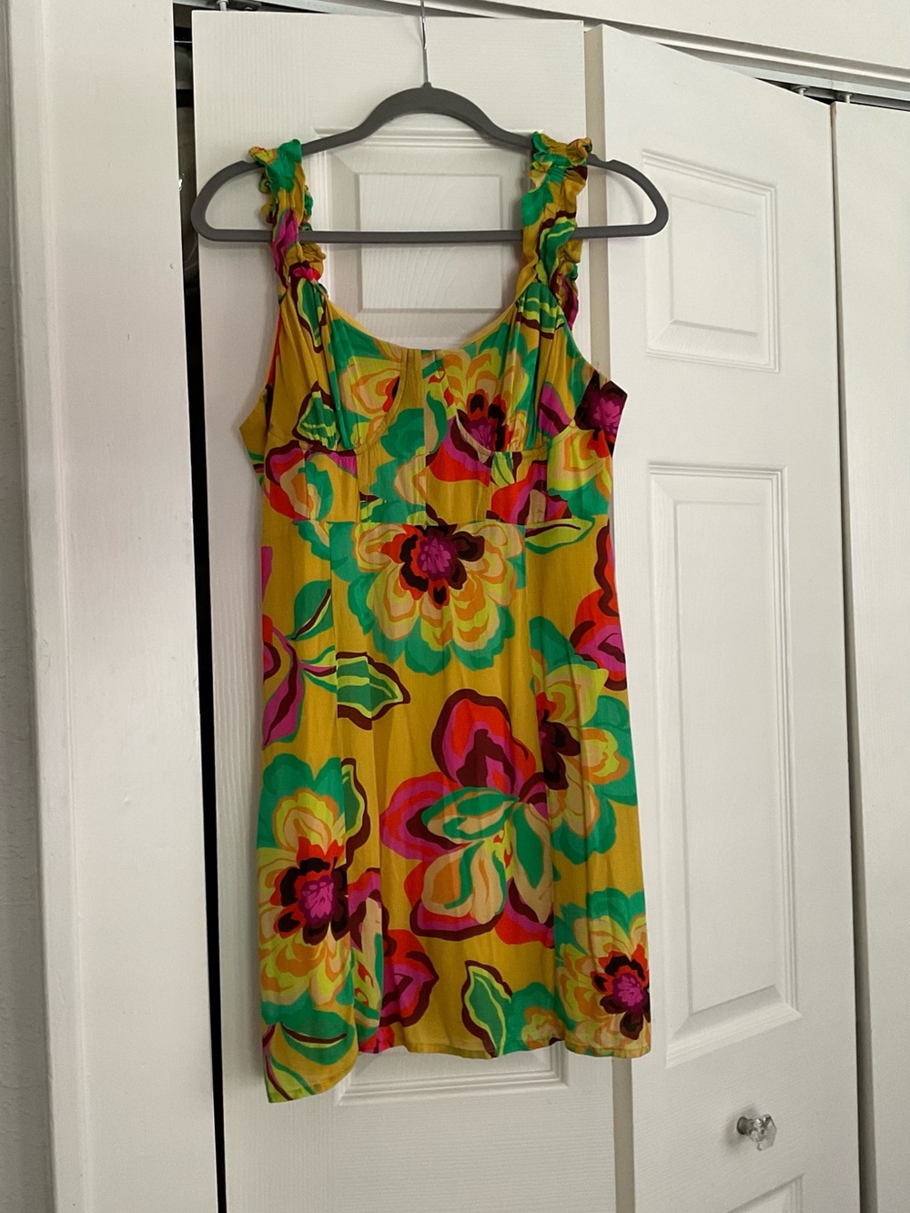 Gianni Bini Yellow Floral-Accent Sundress